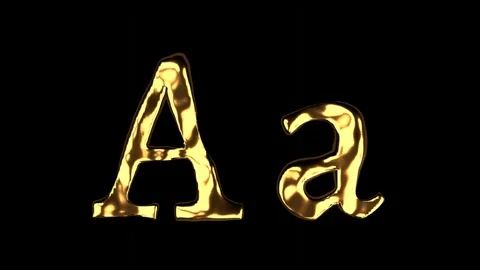 Upper and lower case a alphabet on black background Stock-Footage 277501390