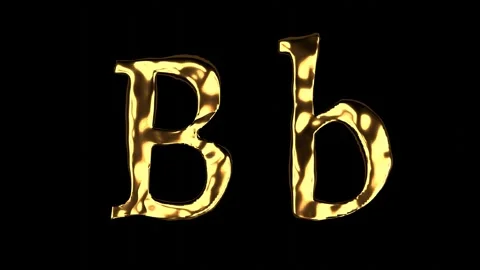Upper and lower case b alphabet with golden fluid texture, latin script wit.. Stock Footage 277501421