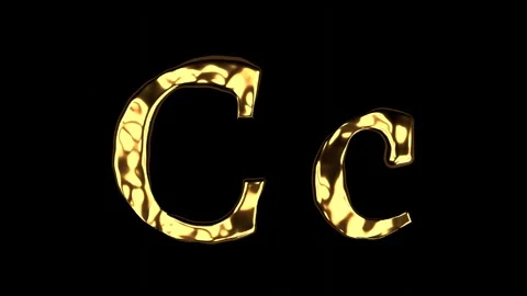 Upper and lower case c alphabet on black background Stock Footage 277501453