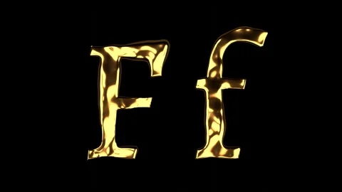 Upper and lower case f alphabet on black background Stock Footage 277500813