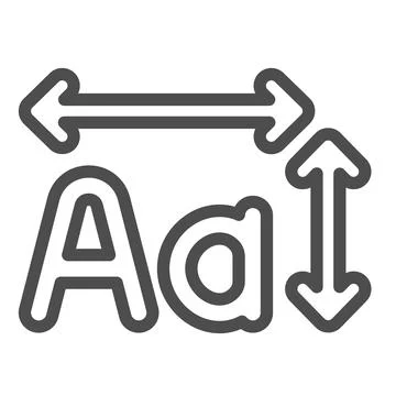 Upper and lower case letters, arrows, text layout line icon, computing concept 스톡 일러스트