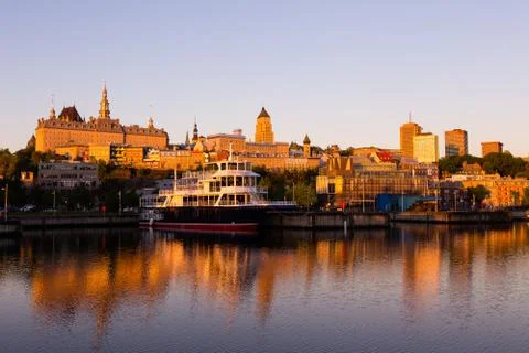 Upper and lower old town skyline seen from the Louise Basin Stock Photos