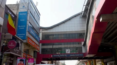 Upper Angle View of Mahatma Gandhi Road Metro Station in Bangalore Stock Footage 323503759