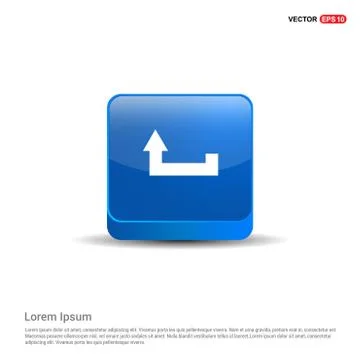 Upper Arrow Icon - 3d Blue Button Stock Illustration