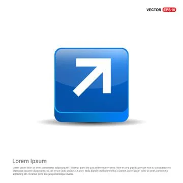 Upper Arrow Icon - 3d Blue Button Stock Illustration