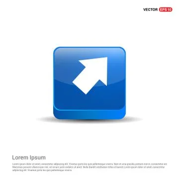 Upper Arrow Icon - 3d Blue Button Stock Illustration
