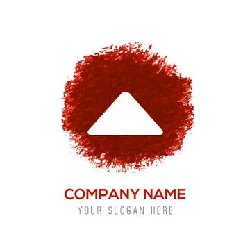 Upper Arrow Icon - Red WaterColor Circle Splash 스톡 일러스트
