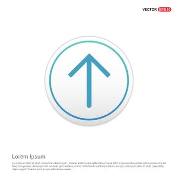 Upper Arrow Icon - white circle button Stock Illustration