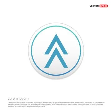 Upper Arrow Icon - white circle button 스톡 일러스트