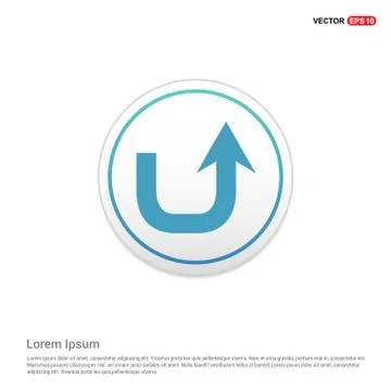 Upper Arrow Icon - white circle button Illustrazione stock