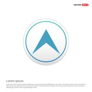 Upper Arrow Icon - white circle button 스톡 일러스트