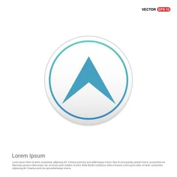 Upper Arrow Icon - white circle button Illustrazione stock