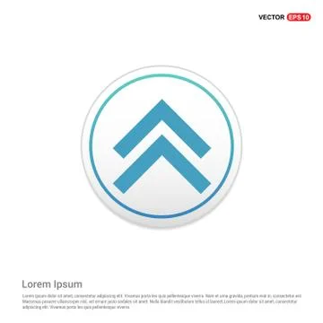 Upper Arrow Icon - white circle button 스톡 일러스트