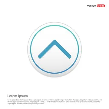 Upper Arrow Icon - white circle button Stock Illustration