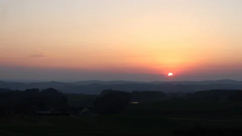 Upper Austria- Countryside Sunset Stock Footage 128495440