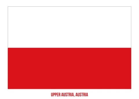 Upper Austria Flag Vector Illustration on White Background. Stock Illustration