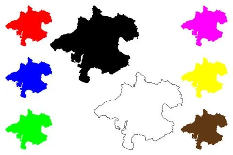 Upper Austria (Republic of Austria, Austro-Bavarian) map vector illustration, sc Illustrazione stock
