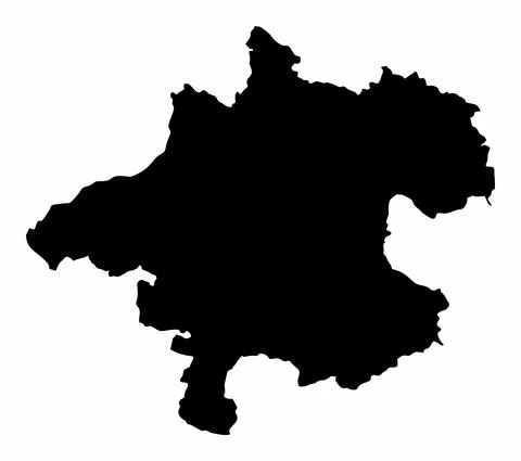 Upper Austria state silhouette map Stock Illustration