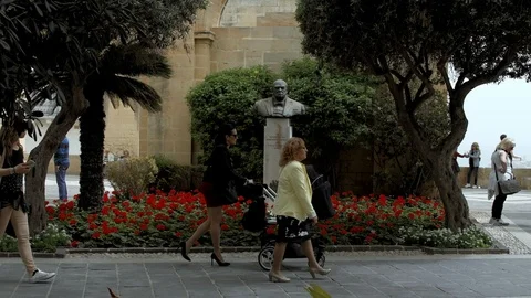 Upper Barraca Gardens, Valletta. Malta  스톡 동영상 89135377