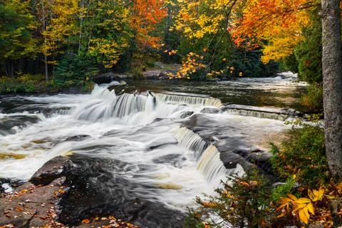 Upper Bond Falls in the Autumn Stock Photos
