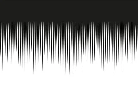 An upper border of vertical black lines or rays. Stock Illustration