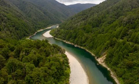 Upper Buller Viewpoint over the river at state hwy 6, New Zealand, South Isla Stock Photos