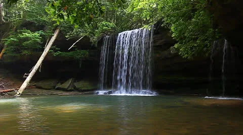 Upper Caney Creek Falls Stock Footage 26080957