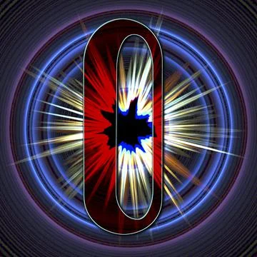 Upper-case character O SciFi style Stock Illustration