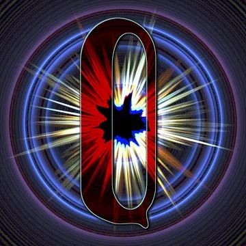 Upper-case character Q SciFi style Stock Illustration