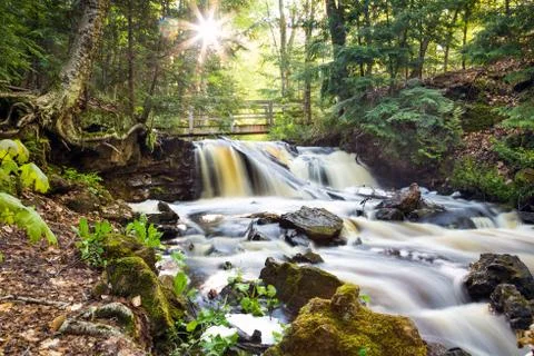 Upper Chapel Falls - Pictured Rocks National Lakeshore Stock Photos