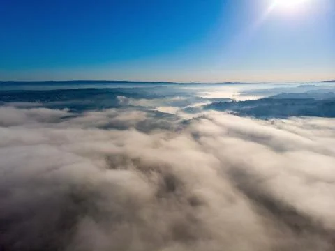 Upper the clouds with the morning Stock Photos