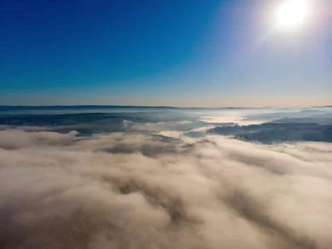 Upper the clouds with the morning Stock Photos