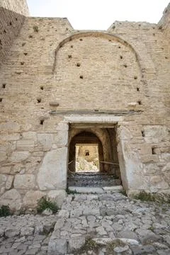 Upper Corinth, the acropolis of ancient Corinth Peloponnese, Greece Stock Photos