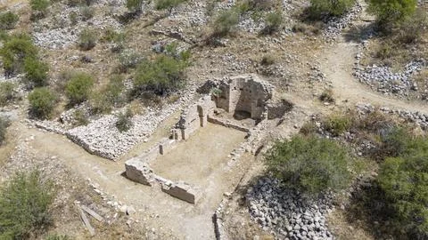 Upper Corinth, the acropolis of ancient Corinth Peloponnese, Greece Stock Photos