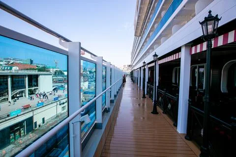 Upper deck of the liner Foto stock