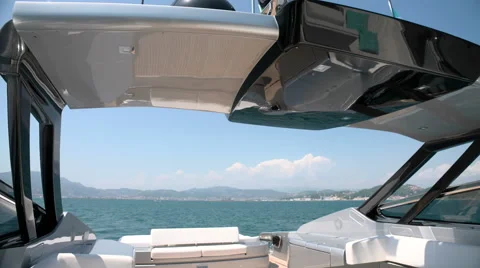 Upper deck of a luxury yacht Stock Footage 67569754