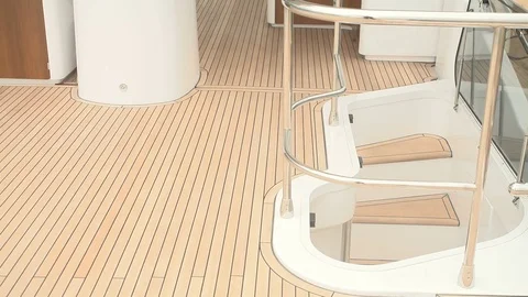 Upper deck of a luxury yacht Stock Footage 71827695