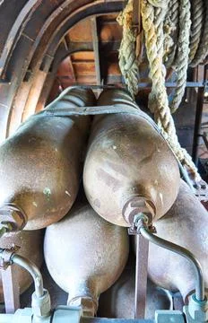 On the upper deck on the submarine. Stock Photos