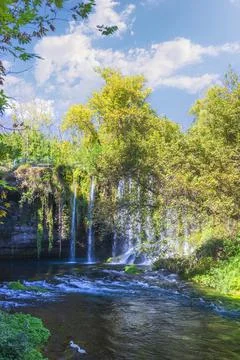 Upper Duden Waterfall in Antalya Fotos Stock
