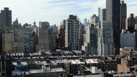 Upper East Side Apartment Towers Before Midtown Skyline Stock-Footage 126793690
