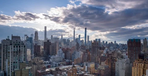 Upper East Side Cloudscape Stock Footage 123226304