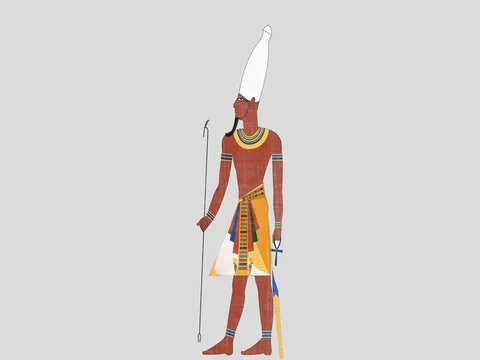 Upper Egypt Pharaoh in Alpha Channel Stock Footage 83201127