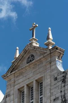 Upper faade of the Cathedral Basilica Stock Photos