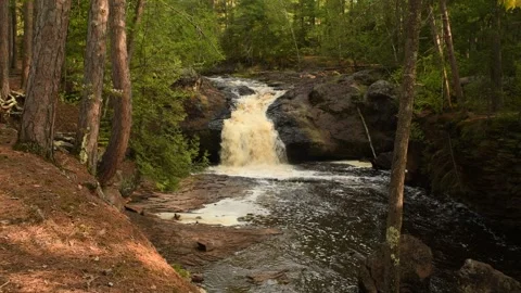 Upper Falls in Amnicon Falls State Park Vídeo Stock 310682068