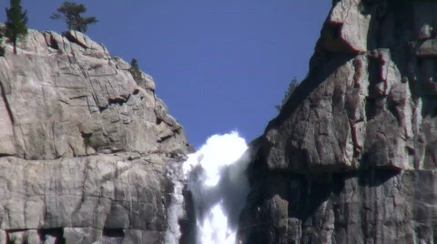 Upper Falls CU Zoom Out to Wide Stock Footage 876391