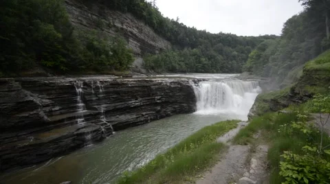 Upper Falls, Letchworth State Park, New York 1080/30 20s Stock Footage 39971156