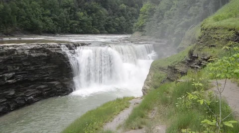 Upper Falls, Letchworth State Park, New York 1080/30 26s Stock Footage 39971167