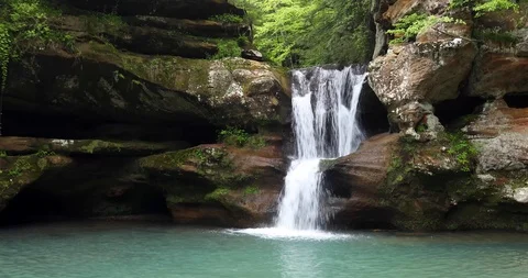 Upper Falls at Old Mans Cave Loop Video stock 121593273