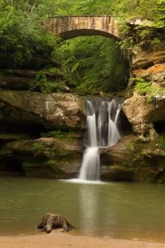 Upper Falls at Old Man's Cave, Hocking Hills State Park, Ohio. Foto stock