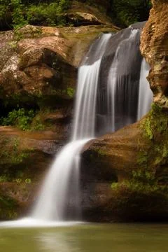 Upper Falls at Old Man's Cave, Hocking Hills State Park, Ohio. Stock Photos
